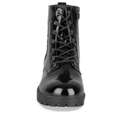 Bottines Rangers NOIR Fille Motif Vernis Lacets