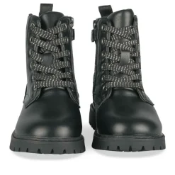 Bottines Rangers NOIR Fille Motif Vernis Lacets