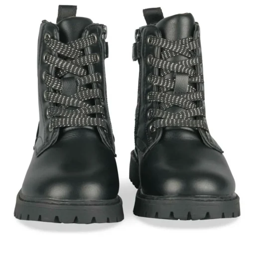 Bottines Rangers NOIR Fille Motif Vernis Lacets