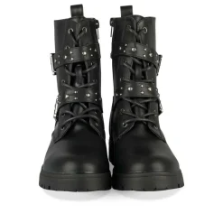 Bottines Rangers NOIR Fille Motif Uni A Enfiler