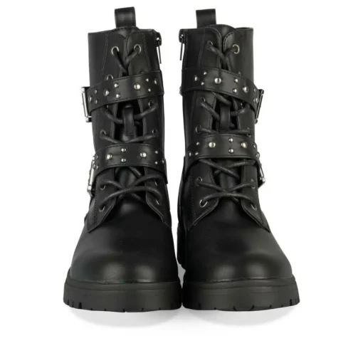 Bottines Rangers NOIR Fille Motif Uni A Enfiler