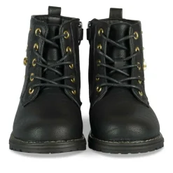 Bottines Rangers NOIR Fille Motif Etoiles Lacets