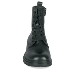 Bottines Rangers NOIR Fille CUIR Motif Uni Lacets
