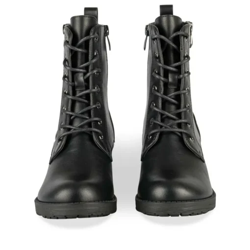 Bottines Rangers NOIR Fille Motif Uni Lacets