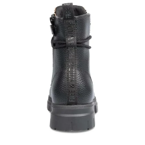 Bottines Rangers NOIR Fille Motif Uni Lacets