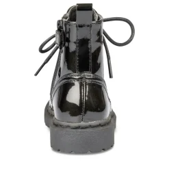 Bottines Rangers NOIR Fille Motif Uni Lacets