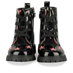 Bottines Rangers NOIR Fille Motif Fleuri Fermeture éclair