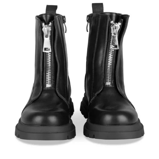Bottines Rangers NOIR Fille Motif Uni Fermeture éclair
