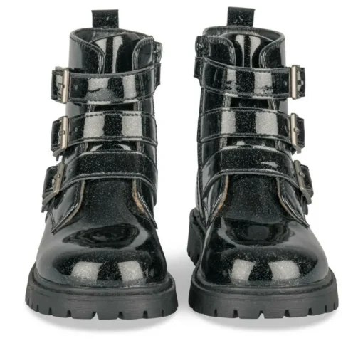Bottines Rangers NOIR Fille Motif Uni Fermeture éclair