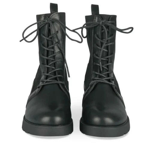 Bottines Rangers NOIR Fille Motif Uni Lacets