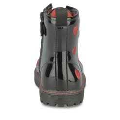 Bottines Rangers NOIR Fille Motif Coeurs Fermeture éclair