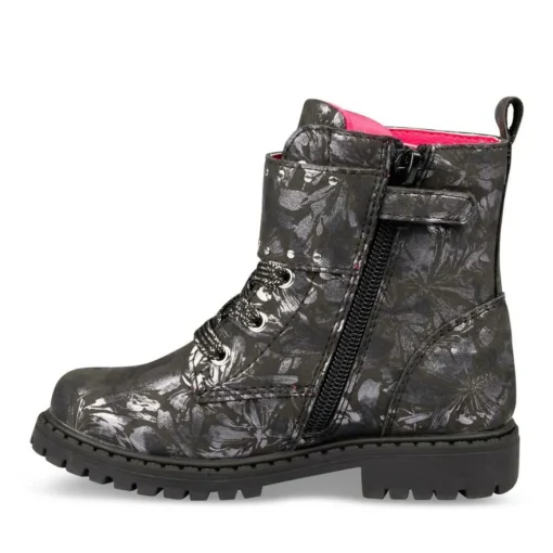 Bottines Rangers NOIR Fille Motif Uni Fermeture éclair