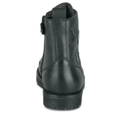 Bottines Rangers NOIR Fille CUIR Motif Uni Lacets