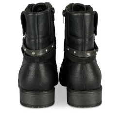 Bottines Rangers NOIR Fille Motif Clouté Lacets
