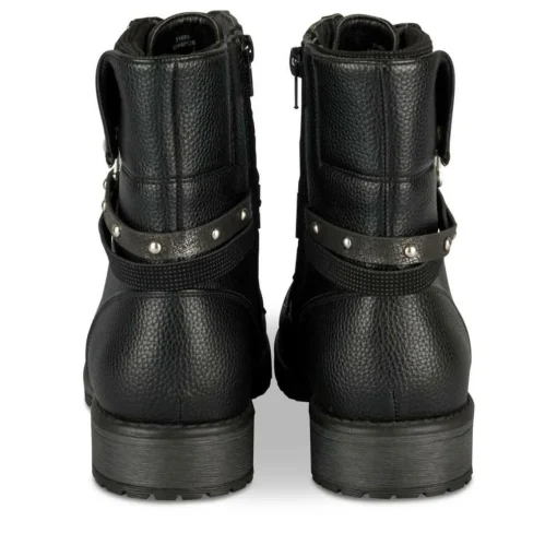 Bottines Rangers NOIR Fille Motif Clouté Lacets