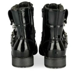 Bottines Rangers NOIR Fille Motif Chaîne Lacets