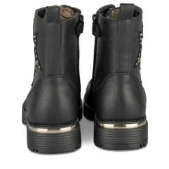 Bottines Rangers NOIR Fille Motif Etoiles Lacets