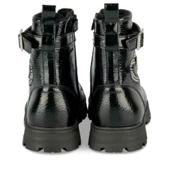 Bottines Rangers NOIR Fille Motif Coeurs Lacets