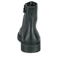 Bottines Rangers NOIR Fille CUIR Motif Uni Lacets