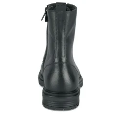 Bottines Rangers NOIR Fille CUIR Motif Uni Lacets