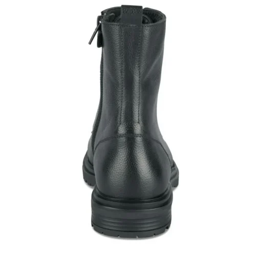 Bottines Rangers NOIR Fille CUIR Motif Uni Lacets