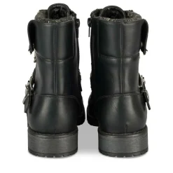Bottines Rangers NOIR Fille Motif Chaîne Lacets