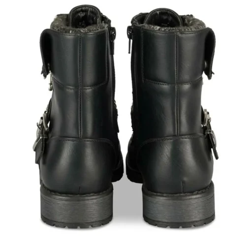 Bottines Rangers NOIR Fille Motif Chaîne Lacets