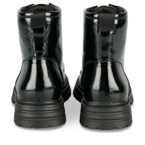 Bottines Rangers NOIR Fille Motif Vernis Lacets