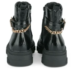 Bottines Rangers NOIR Fille Motif Vernis Lacets
