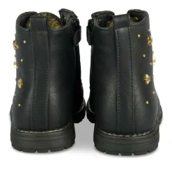 Bottines Rangers NOIR Fille Motif Etoiles Lacets