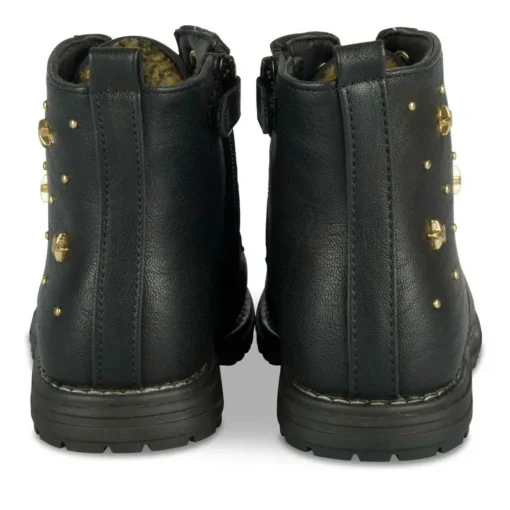 Bottines Rangers NOIR Fille Motif Etoiles Lacets