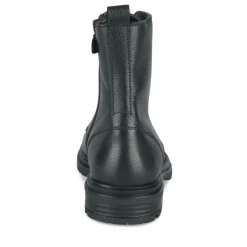 Bottines Rangers NOIR Fille CUIR Motif Uni Lacets