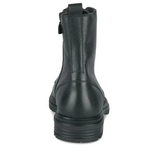 Bottines Rangers NOIR Fille CUIR Motif Uni Lacets