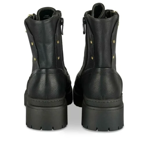 Bottines Rangers NOIR Fille Motif Clouté Lacets