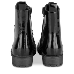 Bottines Rangers NOIR Fille Motif Uni Lacets