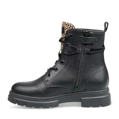 Bottines Rangers NOIR Fille Motif Uni Lacets