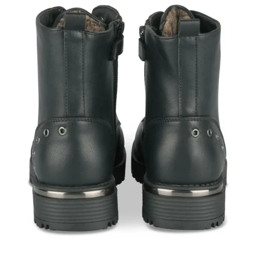 Bottines Rangers NOIR Fille Motif Clouté Lacets
