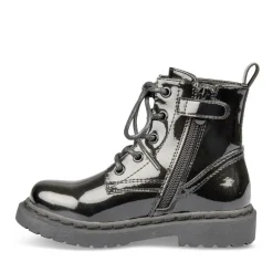 Bottines Rangers NOIR Fille Motif Uni Lacets
