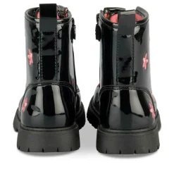 Bottines Rangers NOIR Fille Motif Fleuri Fermeture éclair