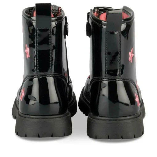 Bottines Rangers NOIR Fille Motif Fleuri Fermeture éclair