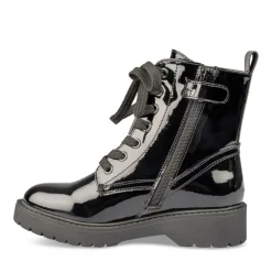 Bottines Rangers NOIR Fille Motif Uni Lacets