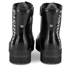 Bottines Rangers NOIR Fille Motif Vernis Lacets