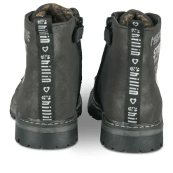 Bottines Rangers NOIR Fille Motif Coeurs A Enfiler