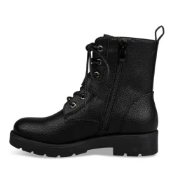 Bottines Rangers NOIR Fille Motif Uni Lacets
