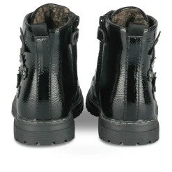 Bottines Rangers NOIR Fille Motif Vernis Lacets