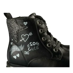 Bottines Rangers NOIR Fille Motif Uni Fermeture éclair