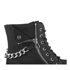 Bottines Rangers NOIR Fille Motif Chaîne Lacets