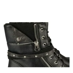 Bottines Rangers NOIR Fille Motif Clouté Lacets