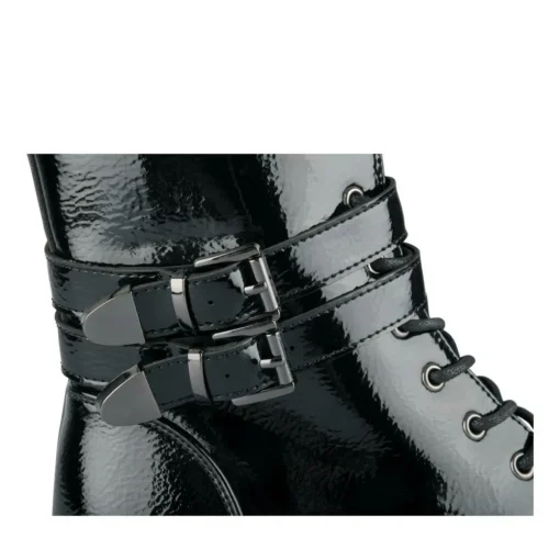 Bottines Rangers NOIR Fille Motif Vernis Fermeture éclair