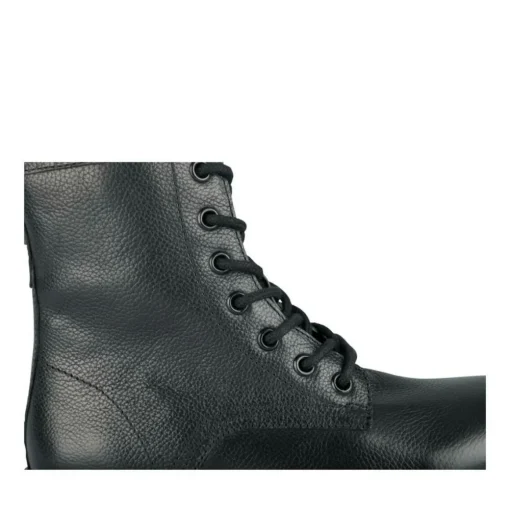 Bottines Rangers NOIR Fille CUIR Motif Uni Lacets